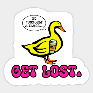GET LOST DUCK LOGO PINK Sticker